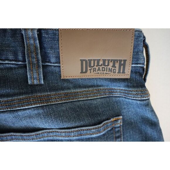 Duluth Men's Sz 38x34 Blue DuluthFlex Ballroom CoolMax Relaxed Fit Denim Jeans - Picture 7 of 13